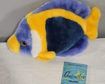 Marine Collection Animates Queen Angel Tropical Reef Plush Fish Vintage with Tags 10"