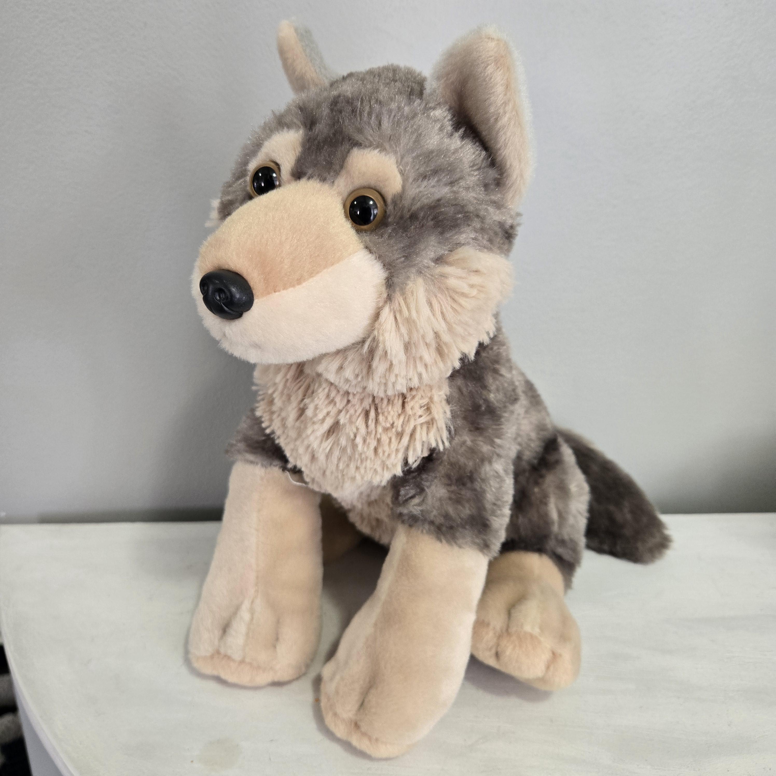 Wild Republic Grey Timber Wolf Sitting 12 Inch Plush Stuffed