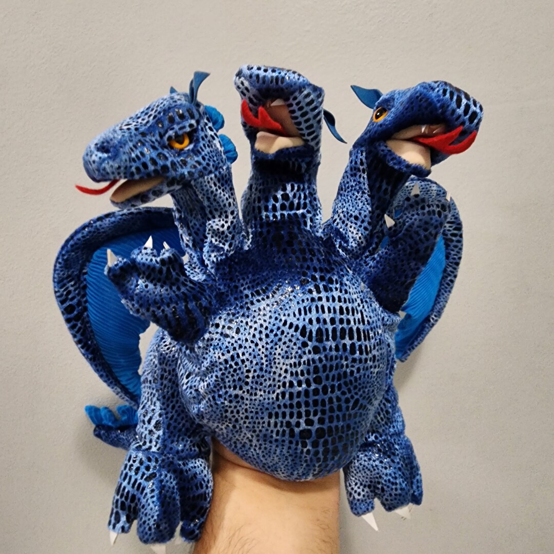 Folkmanis 3 Three Headed Blue Dragon Puppet 12 Etsy