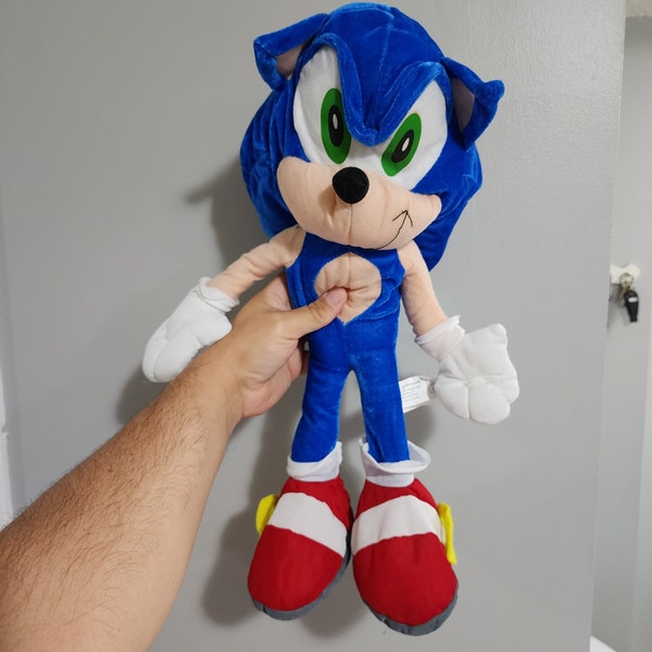 Large Sonic the Hedgehog SONIC 20 inch Stuffed Character Toy Factory Vintage