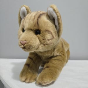 Nat & Jules Demdaco Feline Friends Orange Tabby Cat Large Realistic Kitty Stuffed Plush 11&quot;