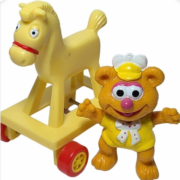 Vintage Mc Donalds Muppet Babies Fozzie Bear with Horse