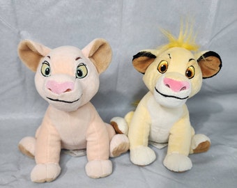 Disney Store Authentic Lion King 8&quot; Simba and Nala Plush Sitting Animals