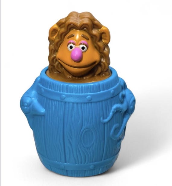 Vintage 1980s Muppet Treasure Island Fozzie Bear Mcdonald's Happy