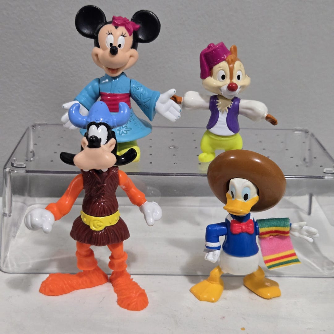 Vintage Mcdonalds Mickey's World Tour Figures: Minnie, Goofy