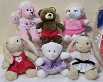 6 Stück Bauen Sie einen Bär BAB DDR Plushie Mini-Plüsch-Teddybären mit Outfits