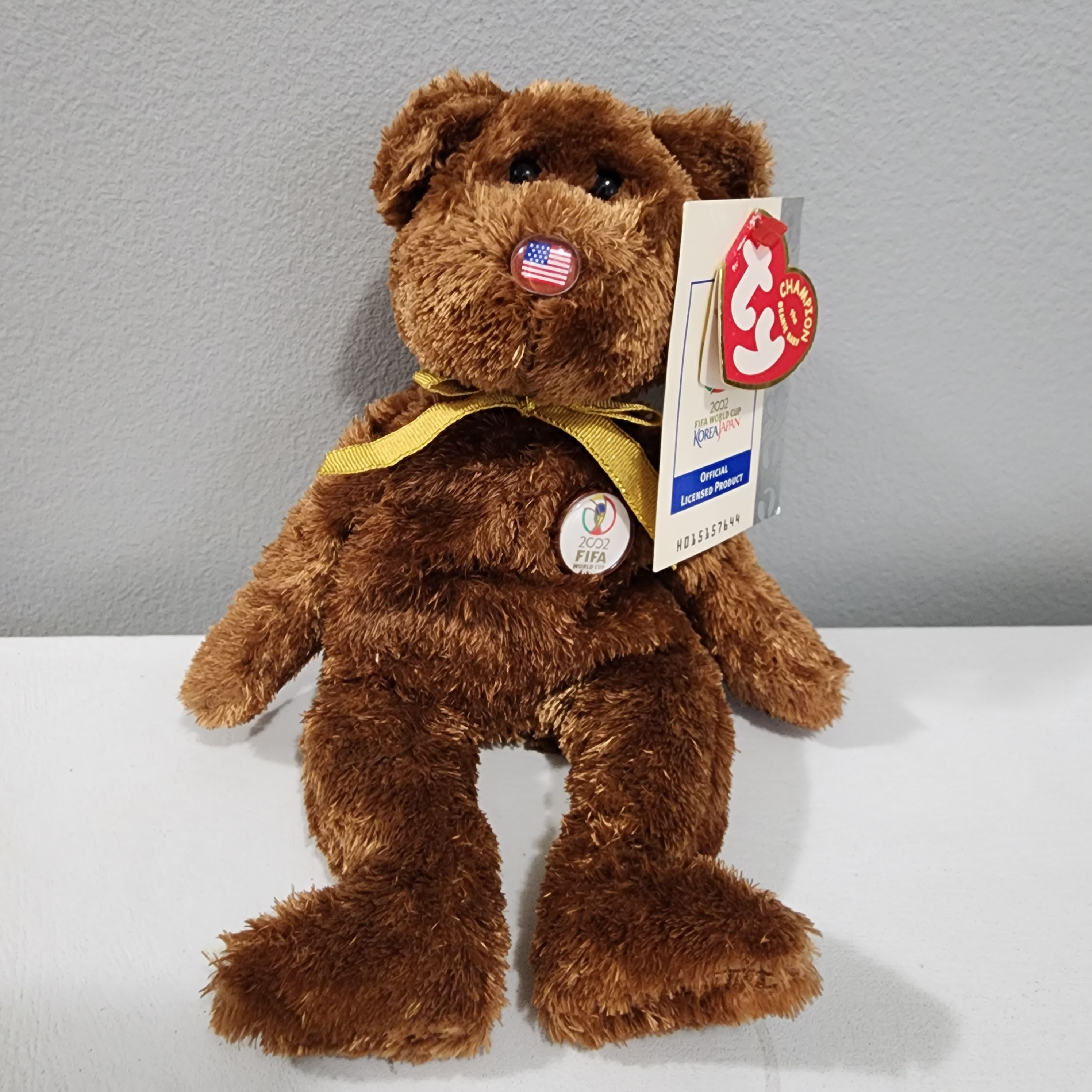 Ty Beanie Baby CHAMPION USA Bear: 2002 FIFA Soccer Football World Cup Plush