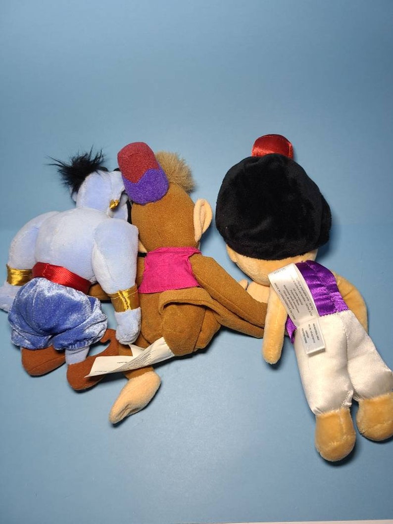 Vintage Beanie Disney Aladdin Genie Abu Dolls Set of 3