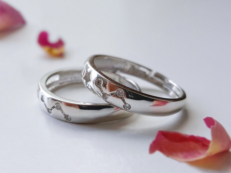 Pierce Work Stars Ring Constellation Ring With Diamonds Zirconia Ring Comfortable Ring Bridal Ring For Bride Open Ring Modern Gift For Her