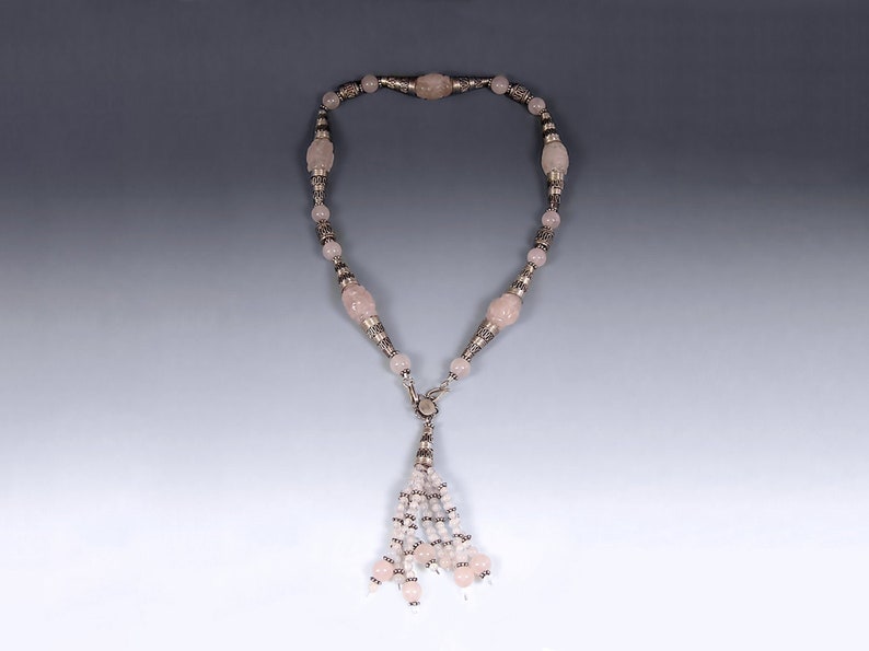 Rose Quartz Necklace Spring Jewelry One-Of-A-Kind Jewelry Tassel Rose Quartz Necklace Spring Jewelry One-Of-A-Kind Jewelry Tassel