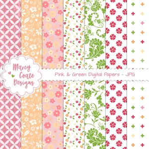 chevron 300 ppi floral lattice 12 printable papers flowers strawberry pattern 12x12 inches Berry Pink Digital Papers backgrounds