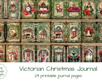 Victorian Christmas Printable Journal Pages, junk journal, scrapbook, card making, paper crafts, see matching ephemera set in my shop