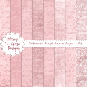 8 roze distressed scriptpapier LANDSCHAP commercieel gebruik OK voor GEDRUKTE tijdschriften, planners, scrapbooking, kaarten, tags, knutselwerkjes enz.