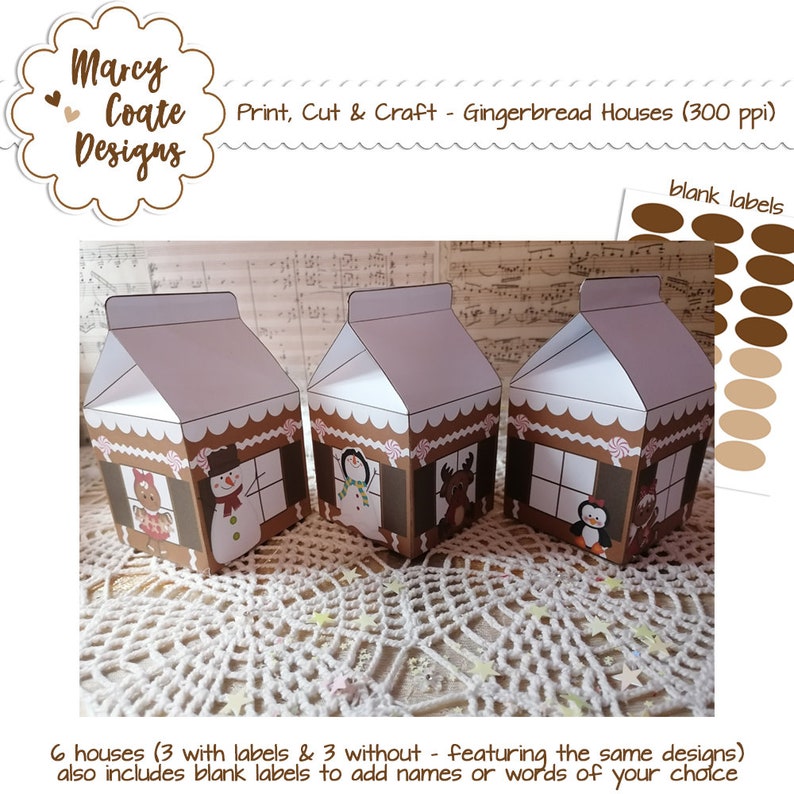 Printable Gingerbread House Milk Cartons Printable Christmas Boxes ...
