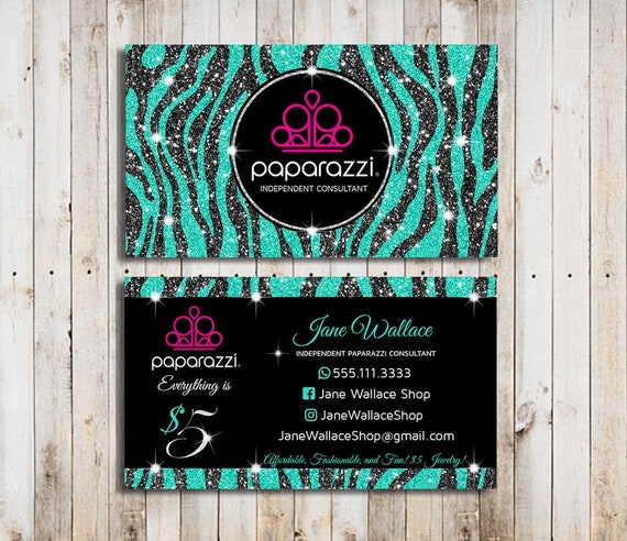 Mint Paparazzi Business Cards ZEBRA Paparazzi Business Card | Etsy