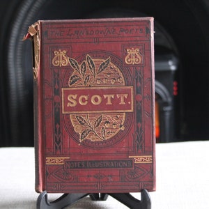 The Poetical Works of Sir Walter Scott circa 1880 - Antique Hardback Poetry Book