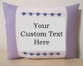 Custom Text Pillow Quote Saying Message Sign Personalized Cross Stitch Gift Idea Inside Joke FREE SHIPPING