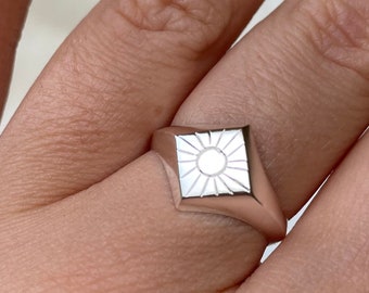 Radiate Sun Sterling Silver Ring, Unisex Sun Ring, Handmade Rings Unique, Jewelry Gift Ring,Statement Ring, Silver Sun Jewelry, Promise Ring