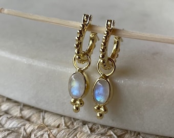 Camille Mini Gold Plated Sterling Silver Hoop Earrings, Dainty Everyday Hoops, June Birthstone Jewelry, Gifts for her, Tiny Gold Hoops