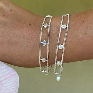 Moonstone Bracelet Riri, Delicate Bracelet, Layering Bracelet, Gemstone Bracelet, Modern Bracelet, Thin Bracelet, Precious Stone Bracelet image 1