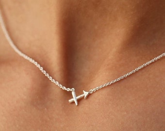 Silver Sagittarius Necklace Zodiac Jewelry Sterling Silver Sagittarius Pendant Minimalist Silver Necklace Sagittarius Star Sign Jewelry