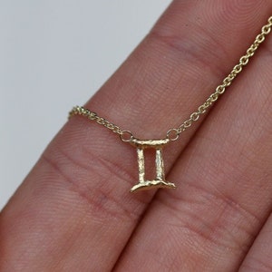Gold Gemini Necklace Zodiac Jewelry Gold Filled Gemini Pendant Minimalist Gold Necklace Gifts for Gemini Star Sign Jewelry 14k Gold Filled