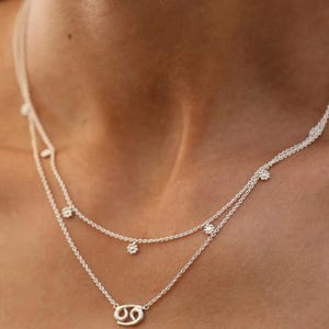 Little Flower Sterling Silver Necklace, Handmade Womens Jewelry, Adjustable Layering Necklace, Gifts, Fine Silver Delicate Necklace, Floral