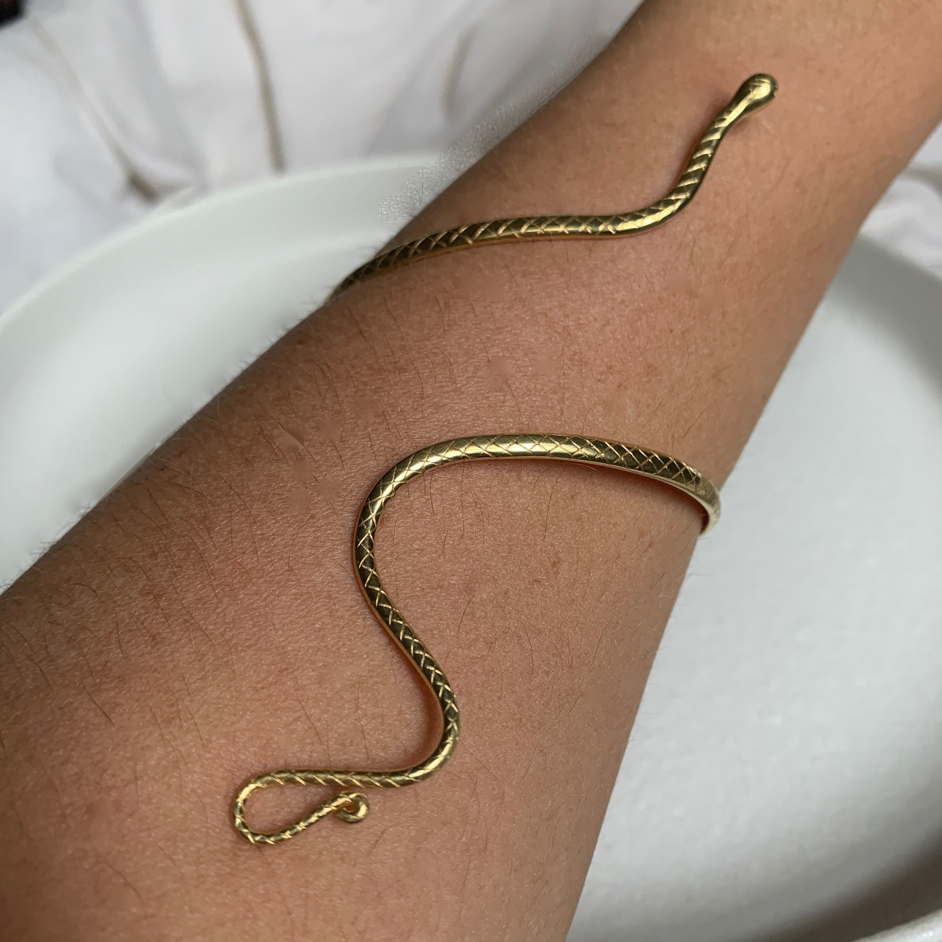 Snake Charm 14K Gold Bracelet Snake Bracelet Boho Bracelet Etsy