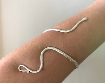 Snake Sterling Silver Bracelet, Snake Bracelet, Boho Bracelet, Sunsara Jewellery, Adjustable Bracelet, Bangle, Arm Cuff, Serpent Bangle