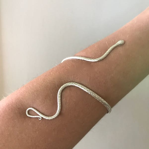 Snake Sterling Silver Bracelet, Snake Bracelet, Boho Bracelet, Sunsara Jewellery, Adjustable Bracelet, Bangle, Arm Cuff, Serpent Bangle