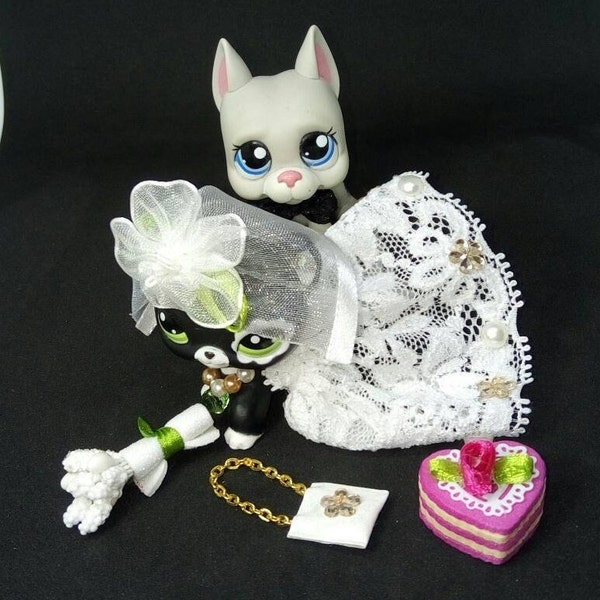 Littlest Pet Shop LPS  accessories 8pcs lps wedding outfit lps clothes lot * Pets not included *