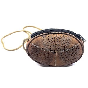 Nuevo australiano genuino Bufo Marinus Cane Toad Leather Large Oval Cross Body Shoulder Bag Matte Brown