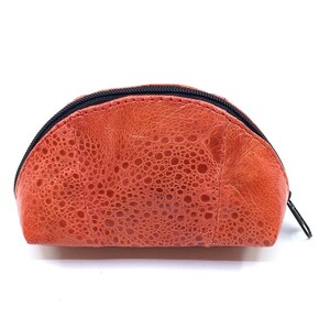 Nuevo genuino australiano Bufo Marinus Cane Toad Zippered Coin Purse 5 "Accesorios de cuero de mandarina esmaltado