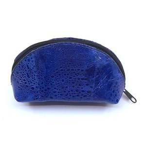 Nuevo genuino australiano Bufo Marinus Toad Toad Cremallera Bolsa de monedas 5 "Accesorios de cuero azul cobalto vidriado