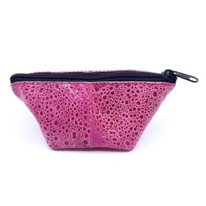 Nuevo genuino australiano Bufo Marinus Cane Toad Zippered Coin Purse 5 "Glazed Rose Pink Leather Accessories