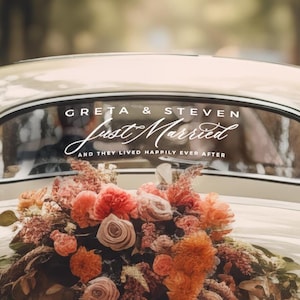 Custom Just Married Sticker Vinyl Decal for Wedding Car Decoration | Wedding Car Decor Signs | DIY Wedding Decor - ROYAL FESTIVITY