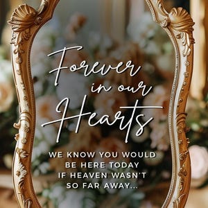 Pour toujours dans nos coeurs vinyle autocollant autocollant DIY Loving Memory plaque commémorative de mariage, décoration de mariage, ceux que vous aimez - GALA MÉTROPOLITAIN