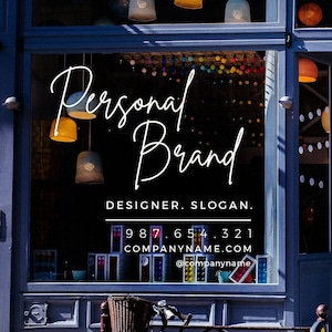 Custom Window Decal Sticker, Your Logo, Brand or Company Name, Storefront Vinyl Decal Sticker for Shop Window - PERSONAL BRAND