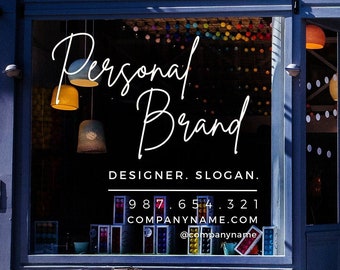 Custom Logo Vinyl Decal Sticker, Storefront Info Sticker, for Small Business Company