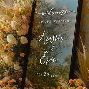 Welcome to Our Wedding Custom Vinyl Decal Sticker for mirrors, Wedding Decor, Custom Welcome Wedding Signs - ROMANTIC SOIREE Revised
