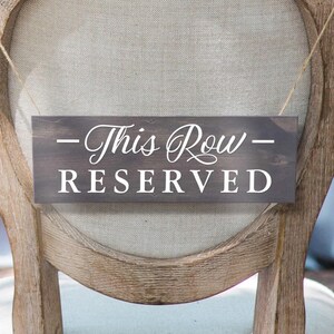 Reserved Seating Wedding Sign, This Row Reserved Sign | Vinyl Decal Sticker Wedding Decor Sign | Wedding Signage - FAIRYTALE EVENING
