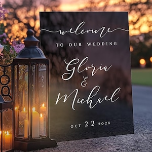 Welcome to Our Wedding Custom Vinyl Decal Sticker for mirrors, Wedding Decor, Custom Welcome Wedding Signs - ROMANTIC SOIREE