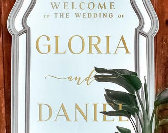 Vinilo decorativo personalizado de bienvenida a la boda para decoración DIY - VELADA ROMÁNTICA
