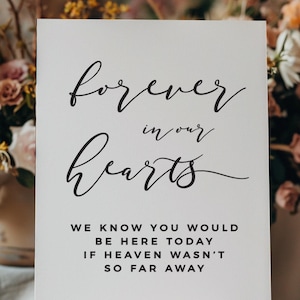 Sticker vinyle pour toujours dans nos coeurs, bricolage souvenir de mariage commémoratif, décoration de mariage, êtres chers perdus, paradis - soirée romantique