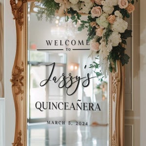 Custom Welcome to Quinceanera, inzending verjaardagsfeestje vinyl sticker sticker voor spiegels