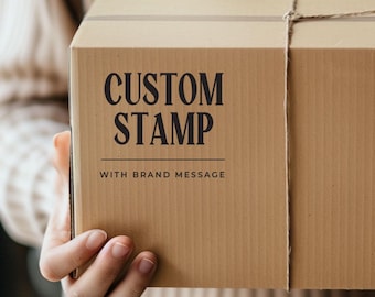 Custom Rubber Block Stamp, Personalized with Small Business Logo, Optional Ink Pad