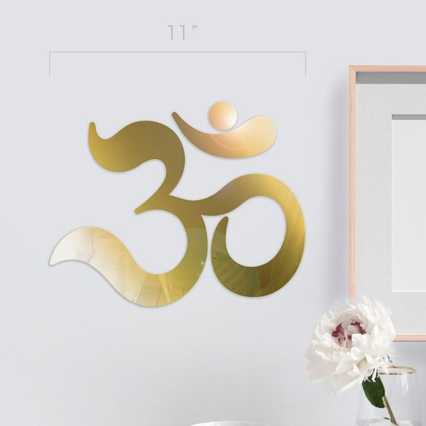 Aum - Sacred Geometry Hanging Wall Mount Decor Esoteric Rose Gold Mirrored Acrylic, Bedroom, Living Room Decor, Yoga Studio