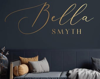 Custom Cursive Name Personalized Vinyl Wall Decal: Kids Room Decor