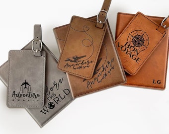 Funda para pasaporte personalizada + etiqueta para equipaje personalizada para parejas + grupo nupcial