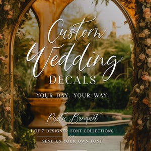 Custom Welcome Wedding Sign Vinyl Decal Sticker for DIY mirrors and signs - RUSTIC BANQUET